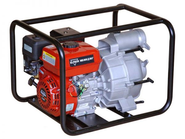 Мотопомпа Elitech МБ 800 Д 80 Г - бензиновый 4-х тактный, 800 л/мин