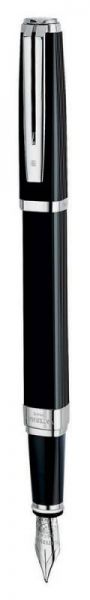 Ручка перьевая WATERMAN Exception Night&Day (S0636830) черный (F) чернила: синий посеребрение